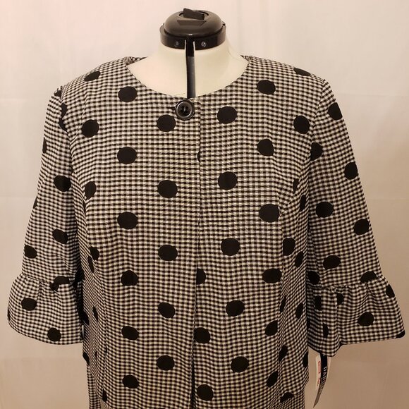 Danillo Black & White 2-PC Plaid & Polka Dot Dress Suit, Size 18W - Picture 5 of 11